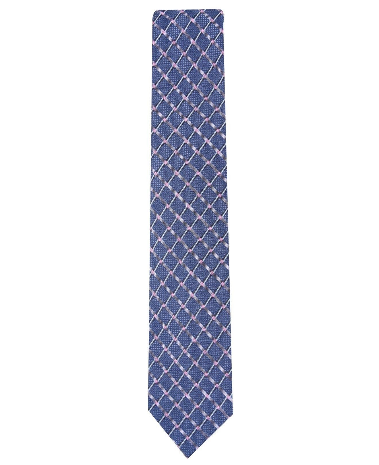 Gravata Brodie Grid Masculina Perry Ellis Azul Marinho Tamanho Único