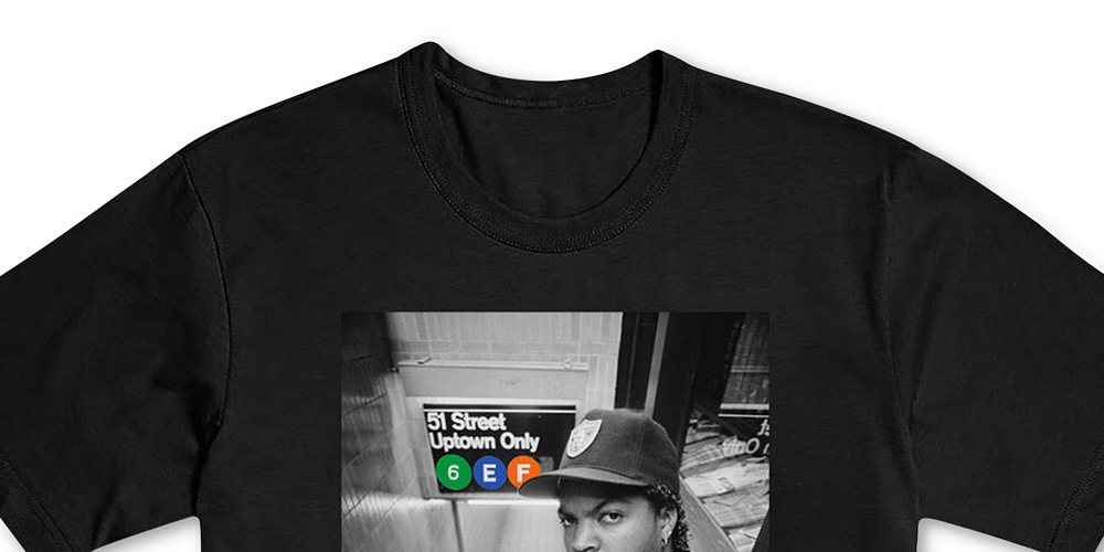Camiseta gráfica Ice Cube Subway masculina Merch Traffic, preta, tamanho pequeno