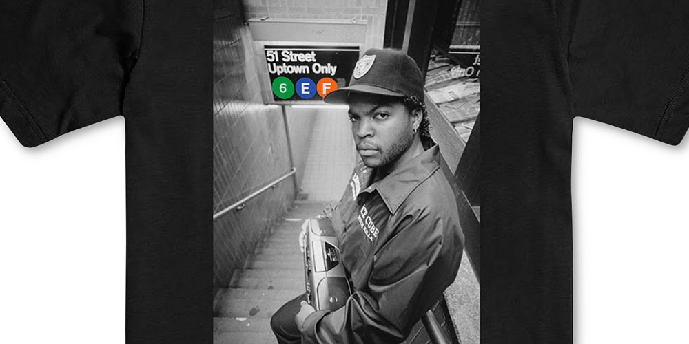 Camiseta gráfica Ice Cube Subway masculina Merch Traffic, preta, tamanho pequeno