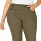 Jeans feminino plus size com controle de barriga e perna justa, estilo &amp; co, verde oliva, tamanho 24W
