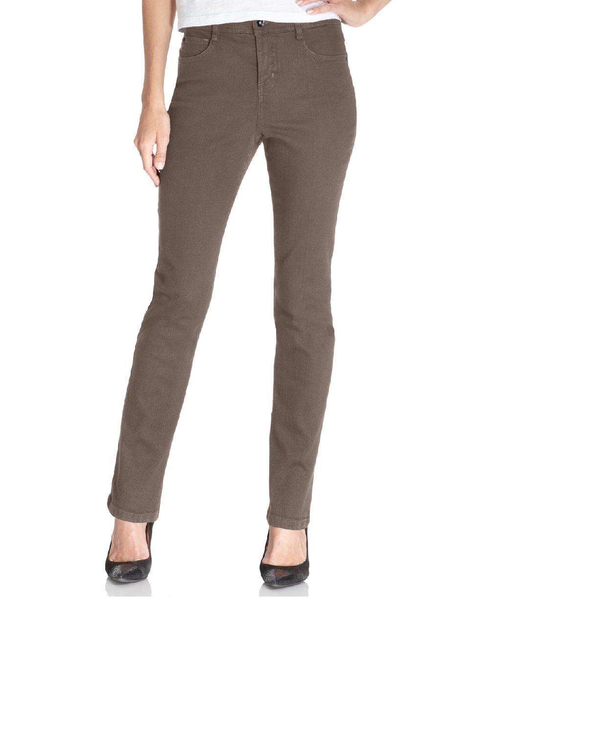 Calça skinny com controle de barriga feminina Style &amp; Co, marrom, tamanho 16