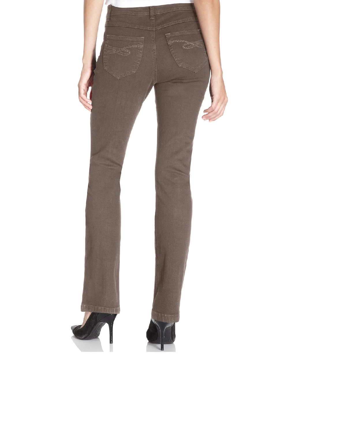 Calça skinny com controle de barriga feminina Style &amp; Co, marrom, tamanho 16