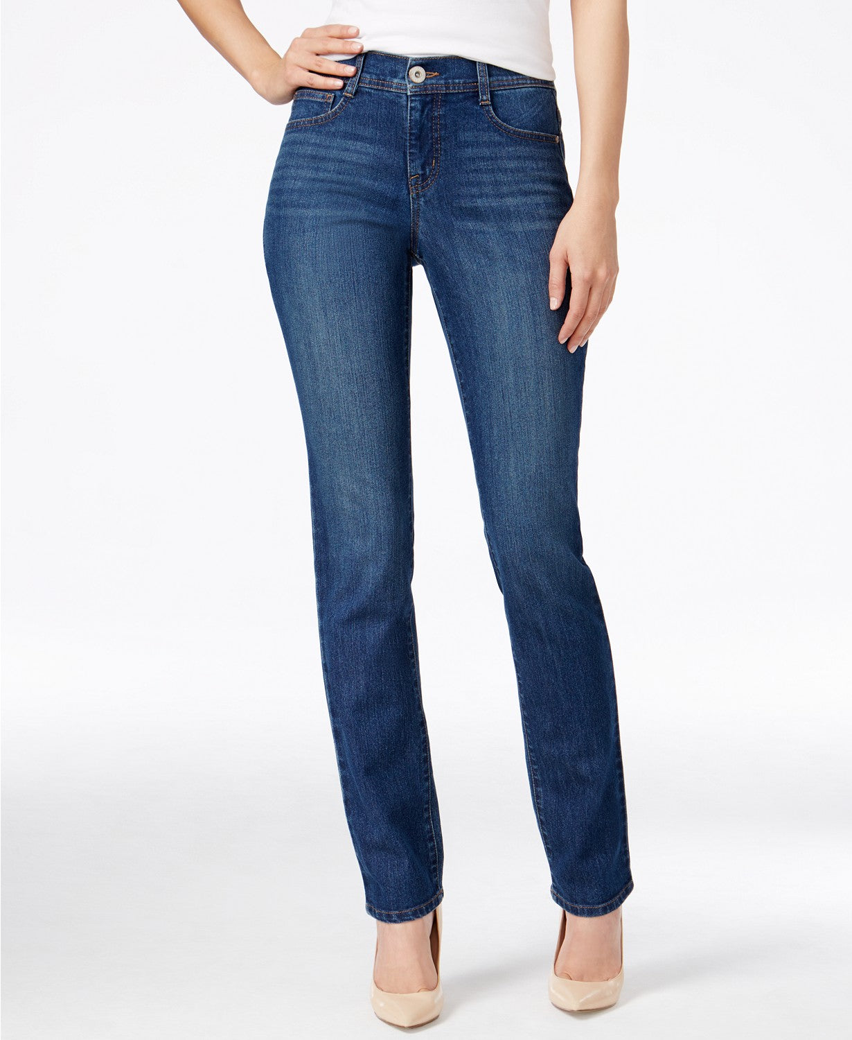 Jeans feminino estilo &amp; co com controle de barriga e perna justa, lavagem Piper, tamanho 22 W