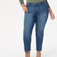 Jeans feminino plus size e pequeno estilo &amp; co plus size com controle de barriga e perna justa, tamanho 18, azul