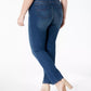Jeans feminino plus size e pequeno estilo &amp; co plus size com controle de barriga e perna justa, tamanho 18, azul