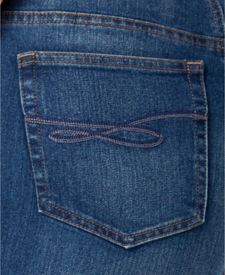 Jeans feminino plus size e pequeno estilo &amp; co plus size com controle de barriga e perna justa, tamanho 18, azul