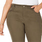 Jeans feminino plus size com controle de barriga e perna justa, estilo &amp; co, verde, tamanho 18 W