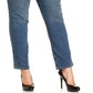 Jeans feminino plus size com controle de barriga e perna justa, estilo &amp; co, azul, tamanho 28