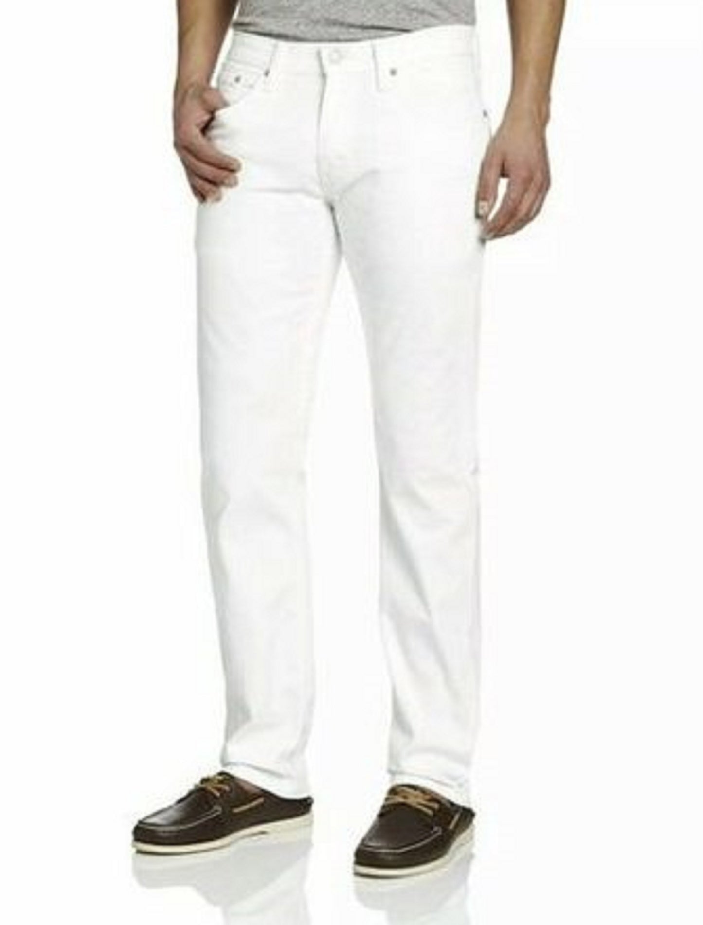 Calça jeans Levi's 514 Straight Fit masculina, branca, tamanho 31x32
