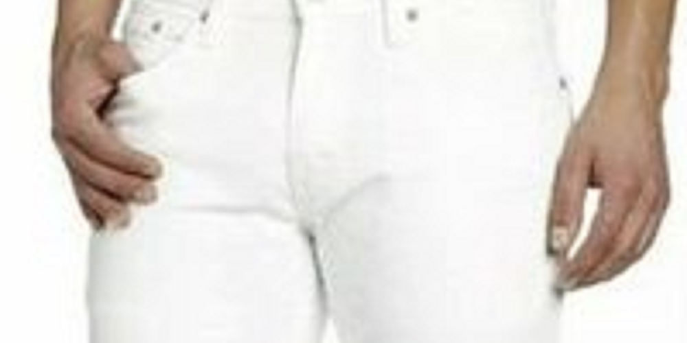 Calça jeans Levi's 514 Straight Fit masculina, branca, tamanho 31x32