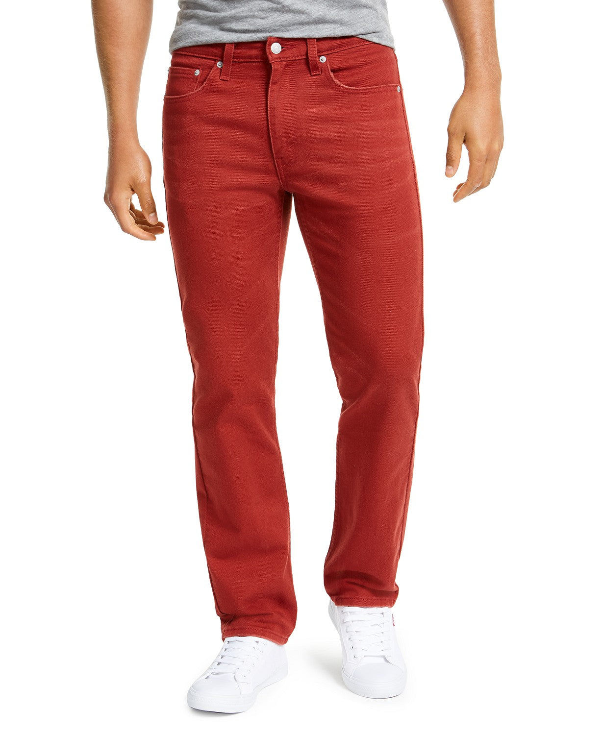 Calça jeans Levi's 514 Straight Fit masculina, vermelha, tamanho 30X30