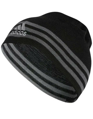Gorro reversível listrado Eclipse masculino da Adidas, preto, tamanho regular