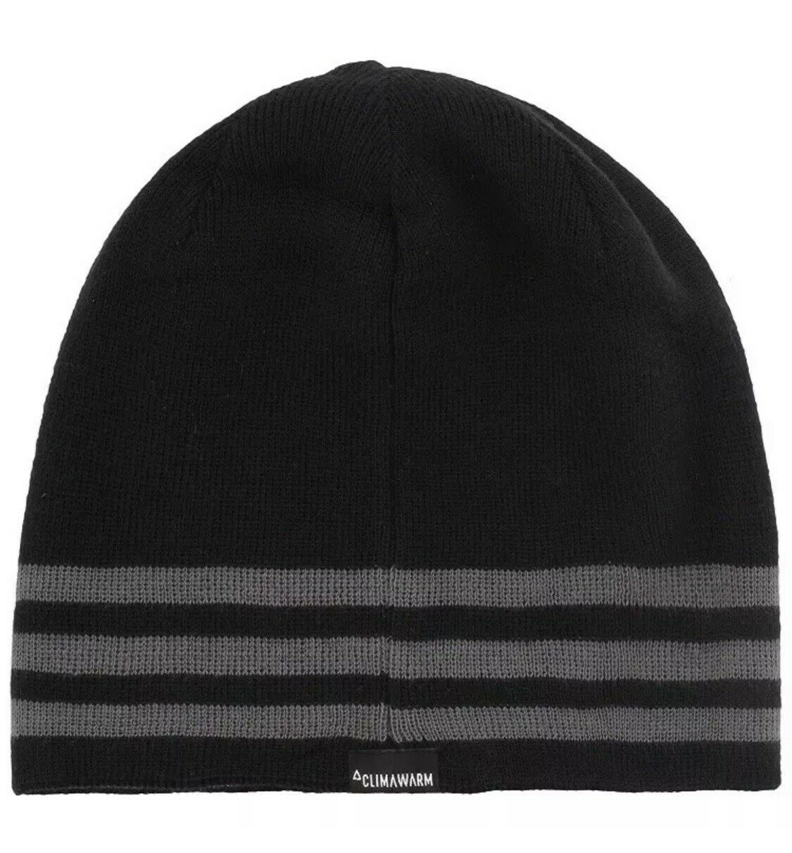 Gorro reversível listrado Eclipse masculino da Adidas, preto, tamanho regular