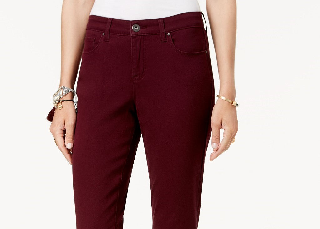 Jeans skinny feminino estilo curvilíneo estilo Wine Jam tamanho 12