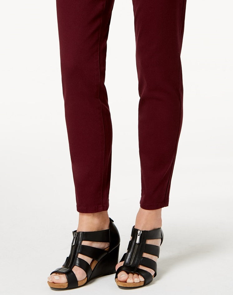 Jeans skinny feminino estilo curvilíneo estilo &amp; co, vinho, tamanho 4