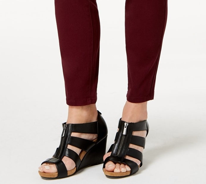 Jeans skinny feminino estilo curvilíneo estilo &amp; co, vinho, tamanho 6
