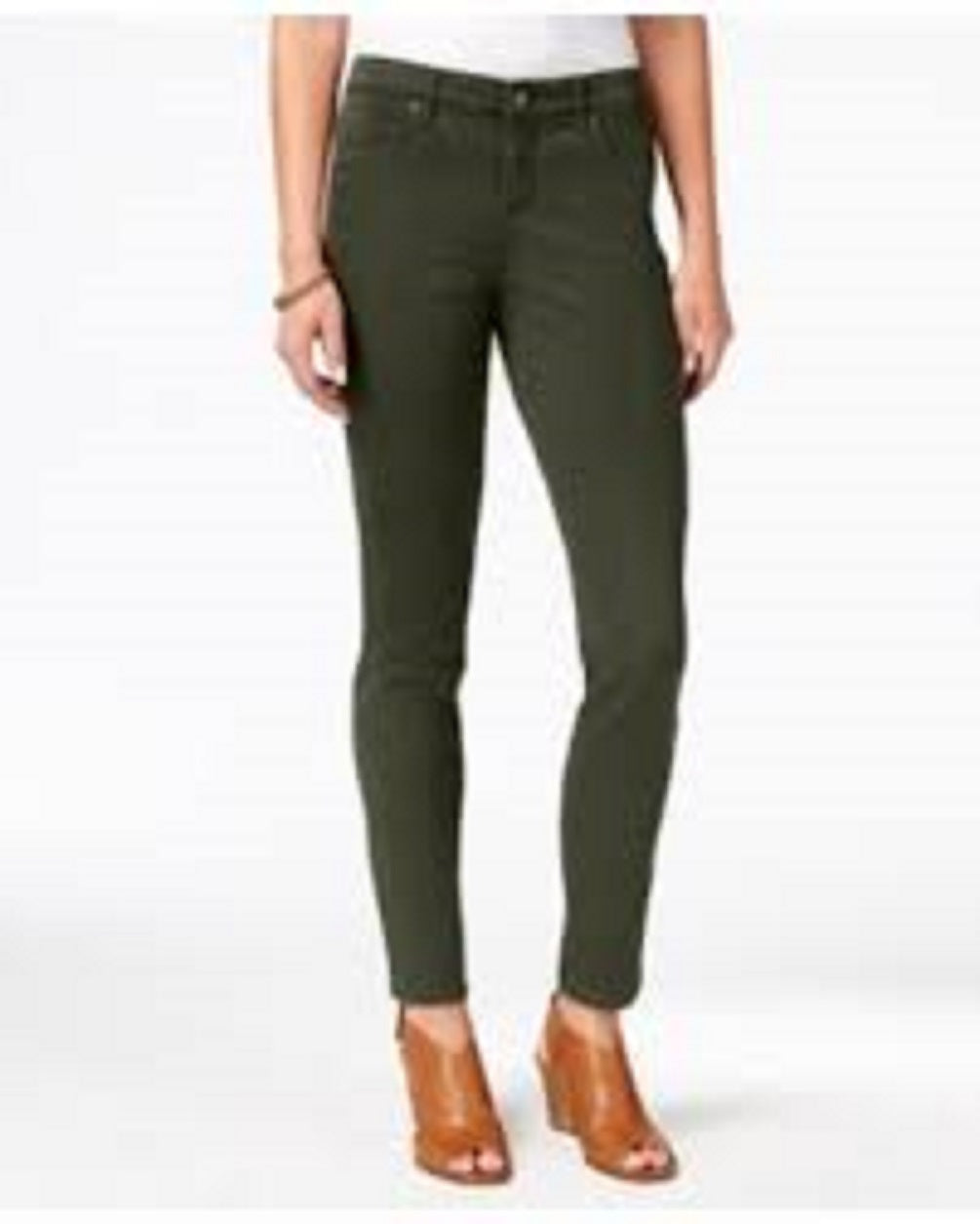 Calça jeans skinny feminina Style &amp; Co Curvy-Fit, verde, tamanho 14