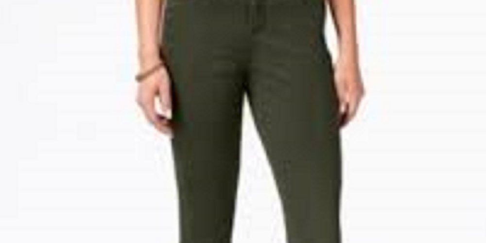 Calça jeans skinny feminina Style &amp; Co Curvy-Fit, verde, tamanho 14
