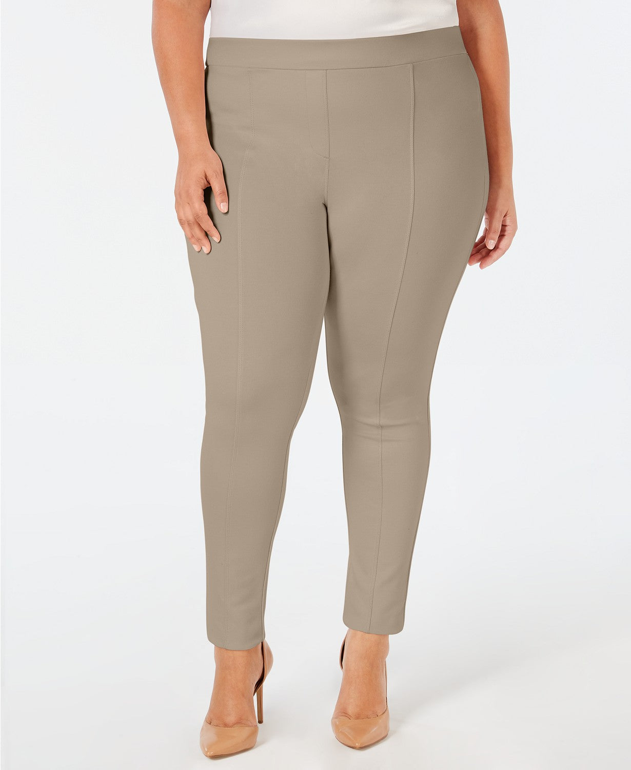Leggings Ponte com costura plus size femininas Style &amp; Co, marrom, tamanho 20