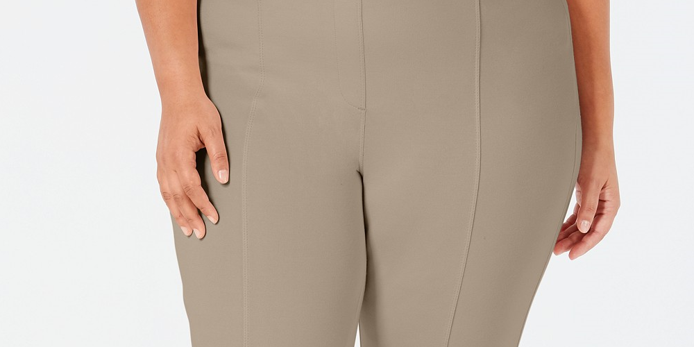 Leggings Ponte com costura plus size femininas Style &amp; Co, marrom, tamanho 20