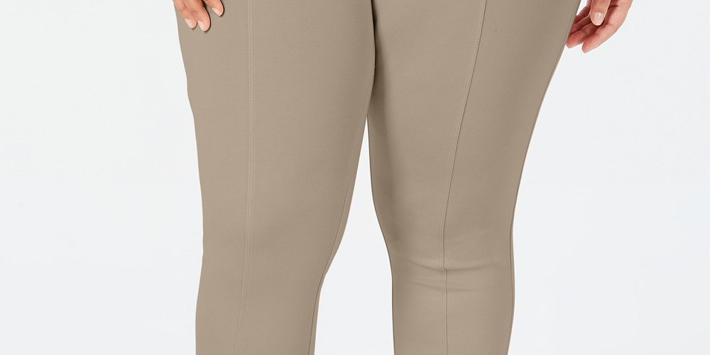 Leggings Ponte com costura plus size femininas Style &amp; Co, marrom, tamanho 20