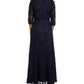 Vestido de festa feminino R &amp; M Richards com babados e bolero, azul-marinho, tamanho 6