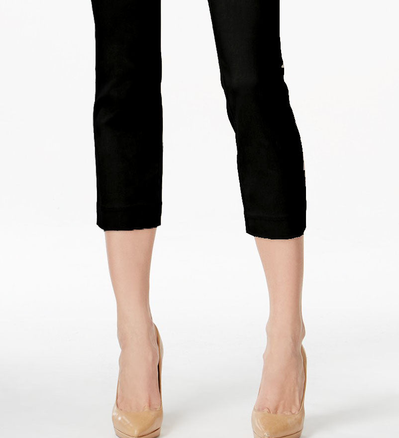 Calça Capri Feminina Petite Pull-On Estilo &amp; Co Preto Escuro Tamanho Petite Petite