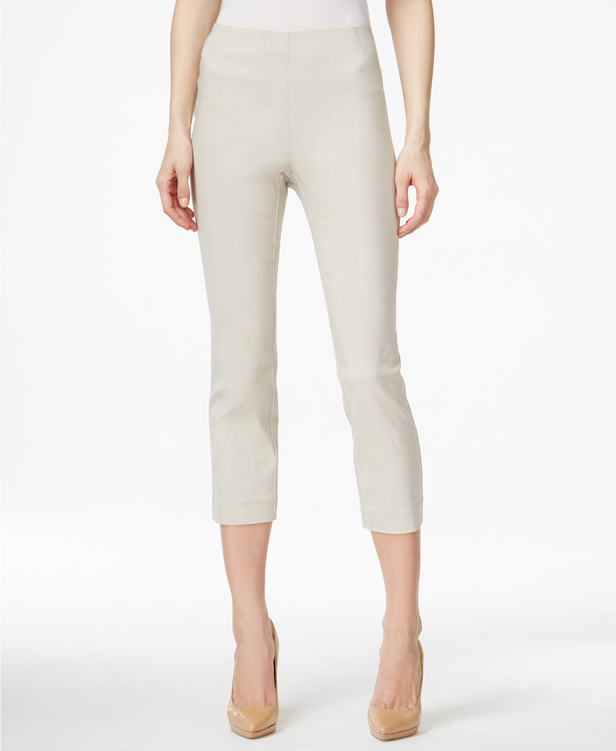 Calça capri feminina Petite Pull-On da Style &amp; Co, marrom, tamanho Petite Petite