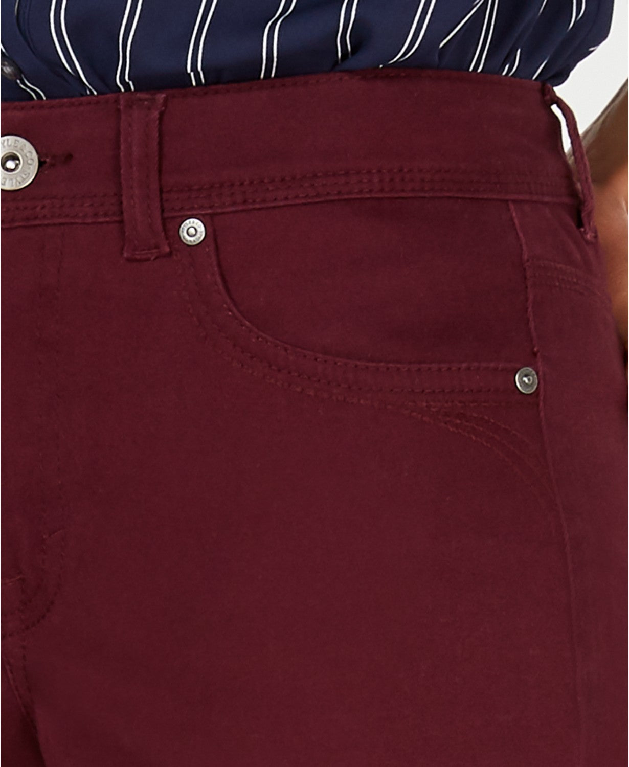 Calça jeans feminina Style &amp; Co Rail Tummy-Control com perna reta, roxa, tamanho 4