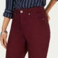 Jeans feminino estilo &amp; co com controle de barriga e perna reta, vermelho, tamanho 18