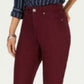 Jeans feminino estilo &amp; co com controle de barriga e perna reta, vermelho, tamanho 6