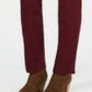 Jeans feminino estilo &amp; co com controle de barriga e perna reta, vermelho, tamanho 6