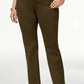 Calça jeans feminina estilo &amp; co com controle de barriga e perna reta, verde, tamanho 4