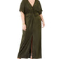 Vestido de noite feminino Love Squared com nó frontal metálico, preto/dourado, tamanho 2X