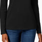Camiseta feminina de manga comprida Charter Club Pima Cotton, preta, tamanho X-G