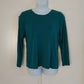 Camiseta feminina de manga comprida Charter Club Pima Cotton, verde, tamanho médio