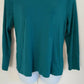 Camiseta feminina de manga comprida Charter Club Pima Cotton, verde, tamanho médio