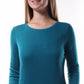 Camiseta feminina de manga comprida Charter Club Pima Cotton, verde, tamanho pequeno
