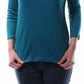 Camiseta feminina de manga comprida Charter Club Pima Cotton, verde, tamanho pequeno