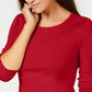 Camiseta feminina de manga comprida Charter Club Pima Cotton, vermelha, tamanho grande