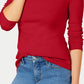Camiseta feminina de manga comprida Charter Club Pima Cotton, vermelha, tamanho grande
