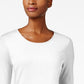 Camiseta feminina de manga comprida Charter Club Pima Cotton, branca, tamanho 2, extra grande