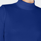 Camiseta feminina Charter Club de algodão com gola alta, azul, tamanho pequeno