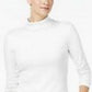 Camiseta feminina Charter Club de algodão com gola alta, branca, tamanho XX-G
