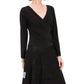 Vestido feminino Richards Petite Illusion-Stripe Fit &amp; Flare, preto, tamanho 4