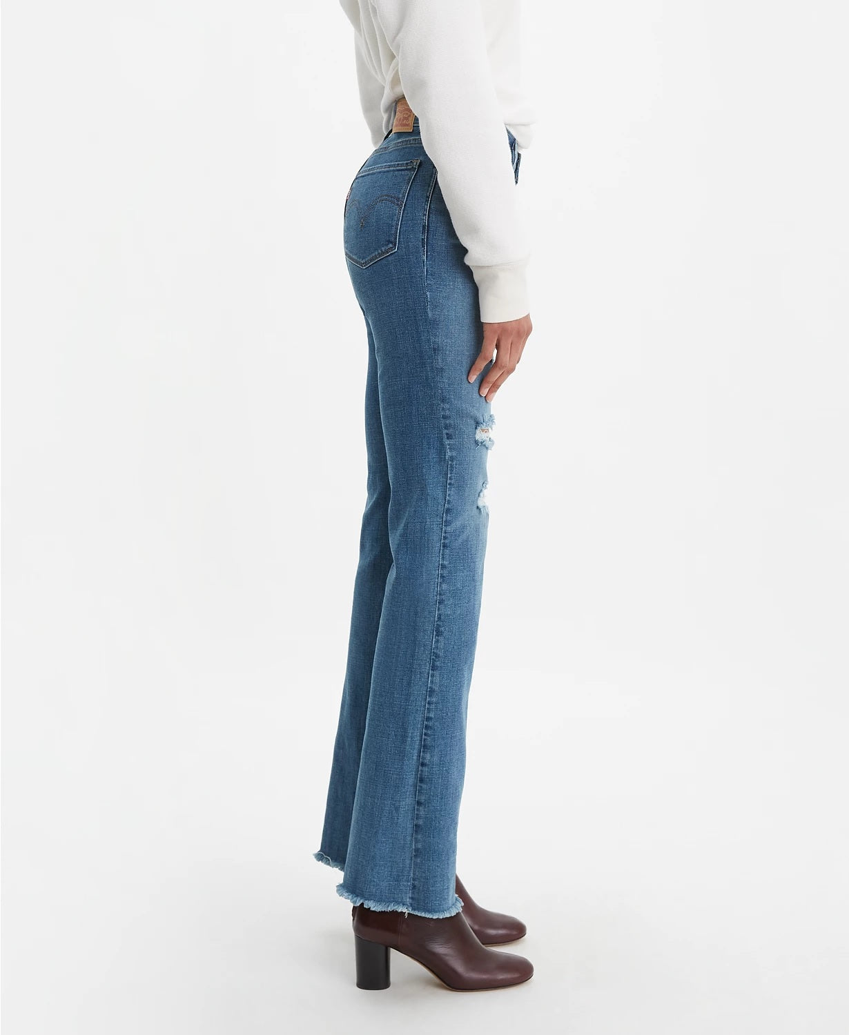 Calça jeans Levi's Curvy Bootcut-Leg feminina, azul, tamanho 33x32