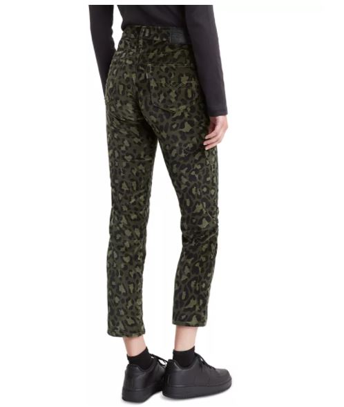 Calça jeans Levi's Feminino Limitada 724 Estampada Cropped Reta Verde Tamanho 32