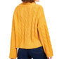 Suéter feminino Sun + Moon de malha trançada com gola alta, amarelo, tamanho extra grande