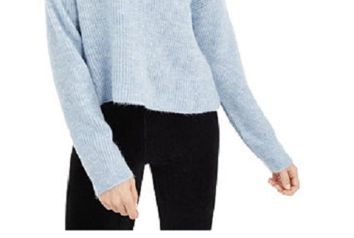 Suéter feminino Sun + Moon Boxy de gola alta azul Drmy tamanho extra grande