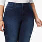 Calça jeans feminina plus size e petite plus size Lexington Tummy-Control com perna reta, azul, tamanho 26W